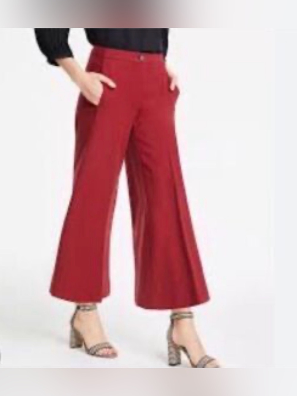 NWT Ann Taylor The Marina wide leg cropped pants 2P burgundy